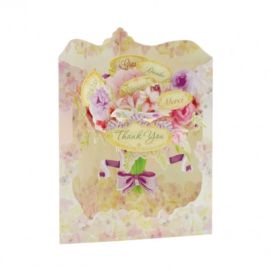 Floral thank you 3D Swinging card SC163