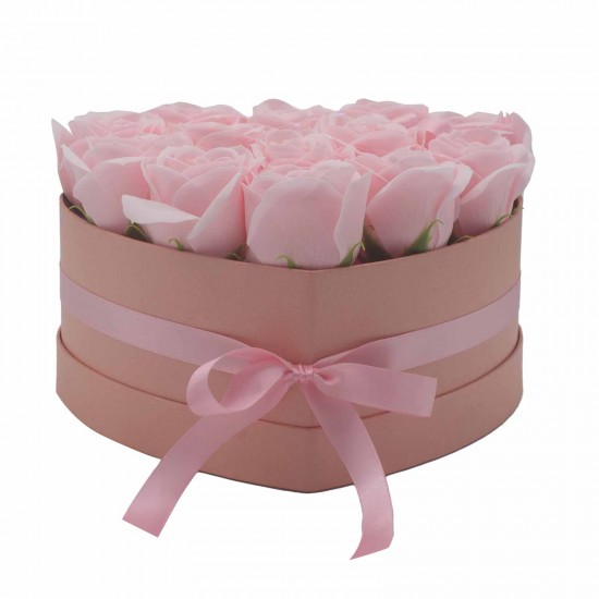 Soap flowers gift roses pink heart