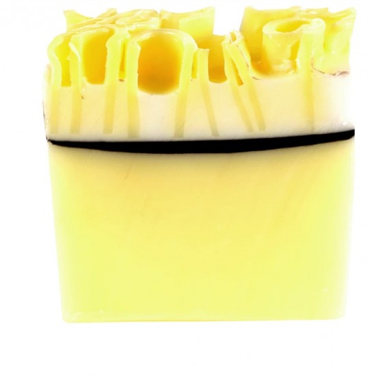 Lemon meringue soap slice