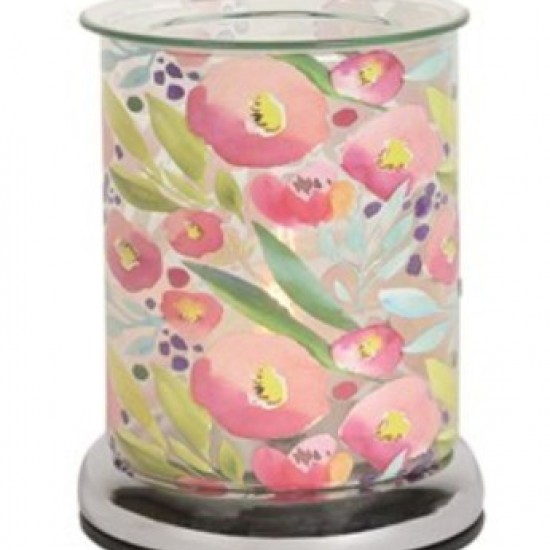 Pink watercolour floral touch wax burner