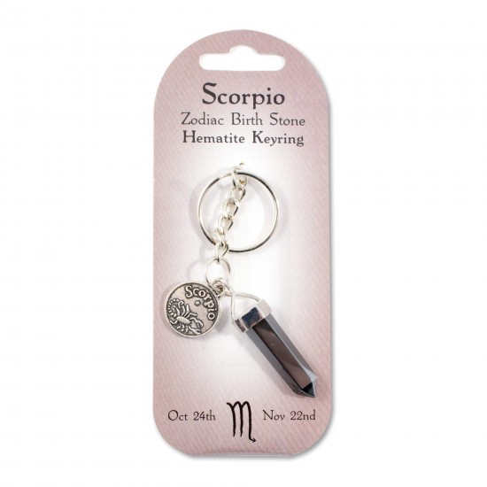 Zodiac keyring Scorpio- Hematite