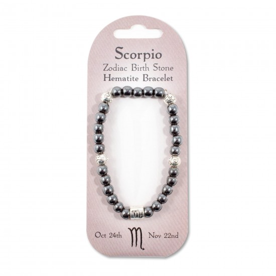 Crystal energy Zodiac bracelet Scorpio- Hematite