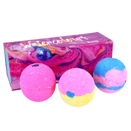 Watercolours bath bomb Trio In Gift Box 