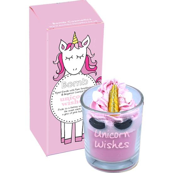 Unicorn Wishes Piped Candle In Box