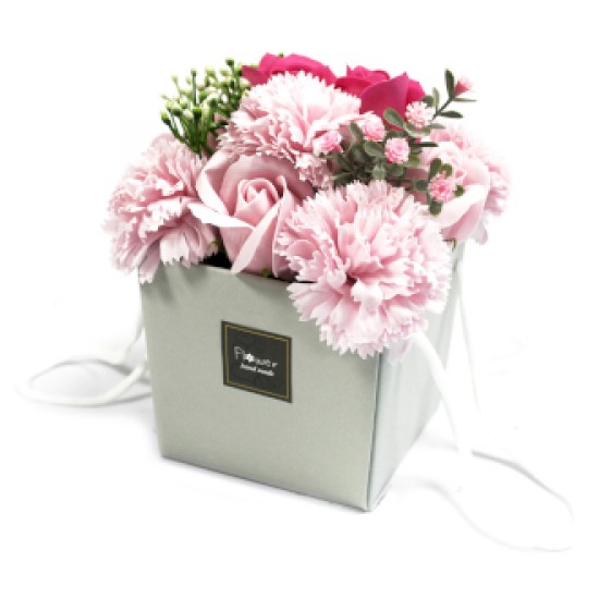 Soap Flowers Bouquet Box Pink